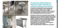 Yener & Yener Paslanmaz Çelik Temiz Oda ve Laboratuvar Ekipmanları Focus Cleanroom Dergisi'nde tanıtıldı